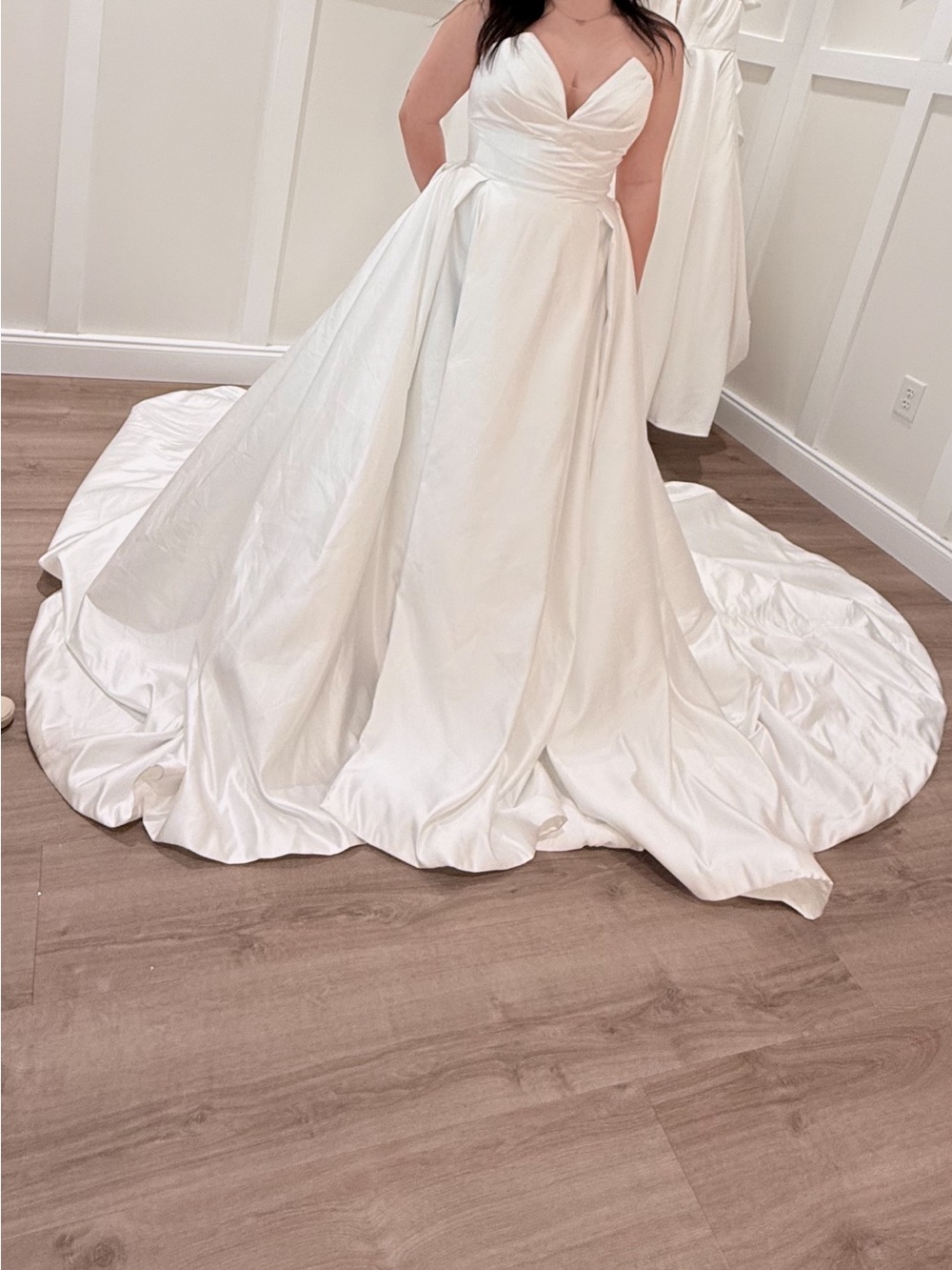 Classic White Strapless A-Line Wedding Gown